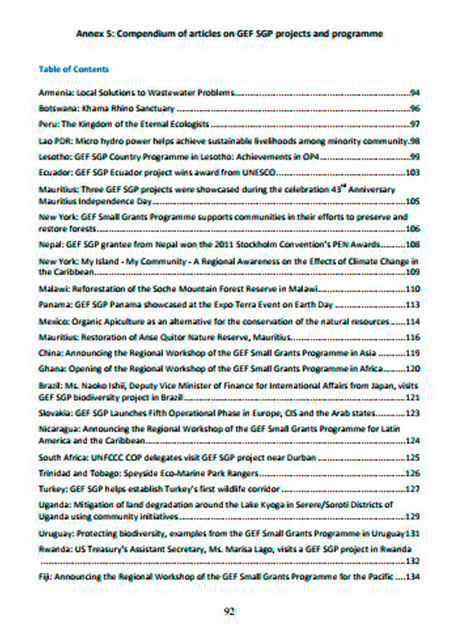 Recopilación de artículos sobre Programas y Proyectos del PPD, 2012